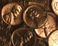 Ahhh. The sweet sight of a pile of pennies.  Just run your fingers through them and see how rich you feel.