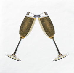 Champagne Glasses Celebration party supplies. Click for collection.